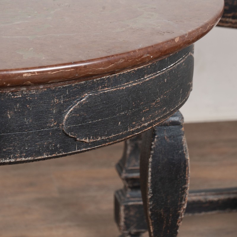 Pair Early 19th Century Swedish Baroque Stone Top Demilune Console Tables gallery
