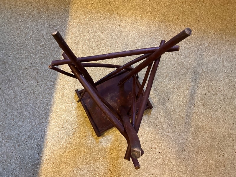 Antique Adirondack Twig Table Early 20th Century 22 by 10 by 12 inches gallery