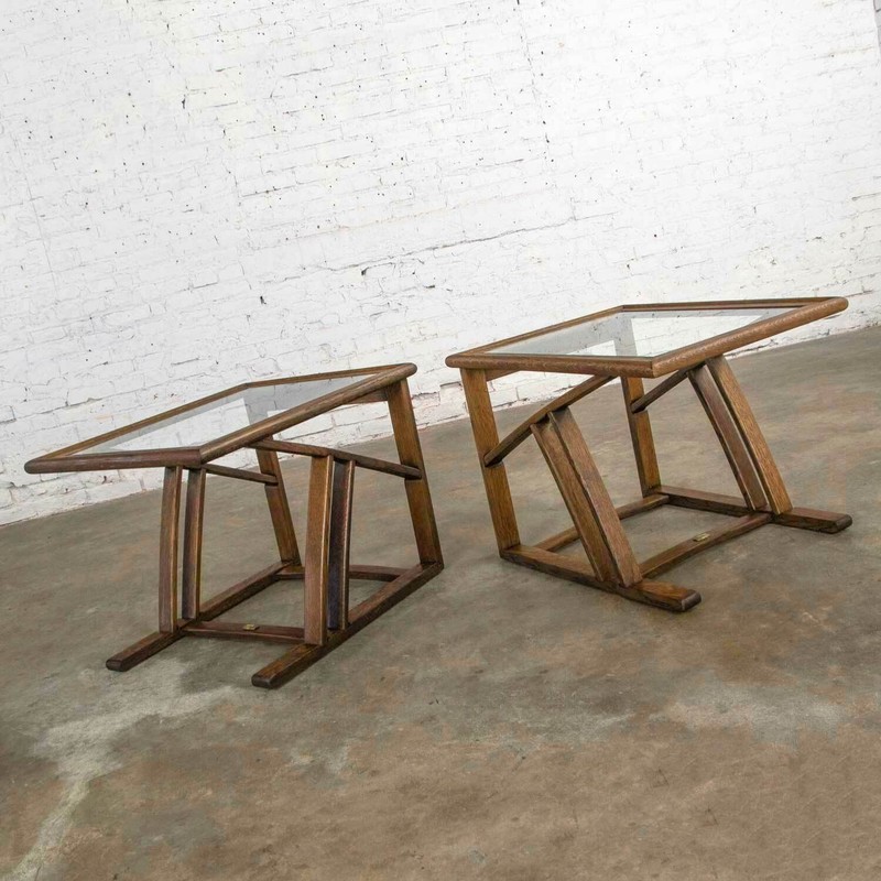 StavOak Pair End Side Tables from Jack Daniels’ Barrel Staves Jobie G. Redmond