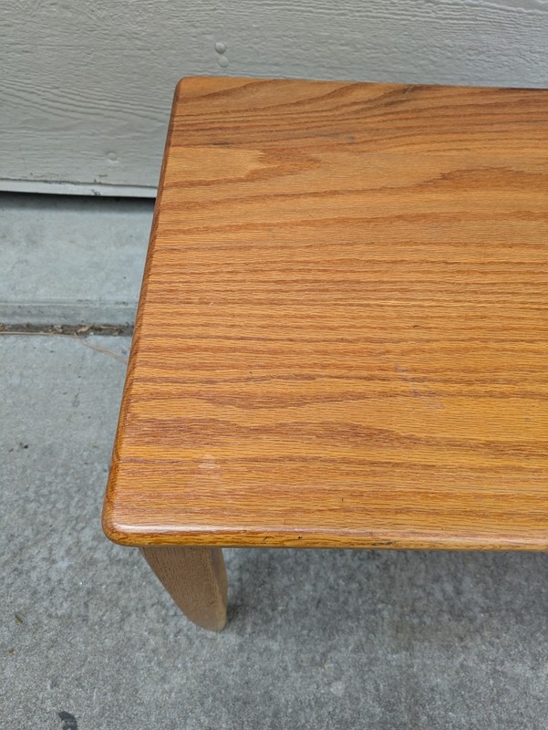 Vintage Mid Century Danish Modern Solid Oak Wood Side End Table D54 gallery