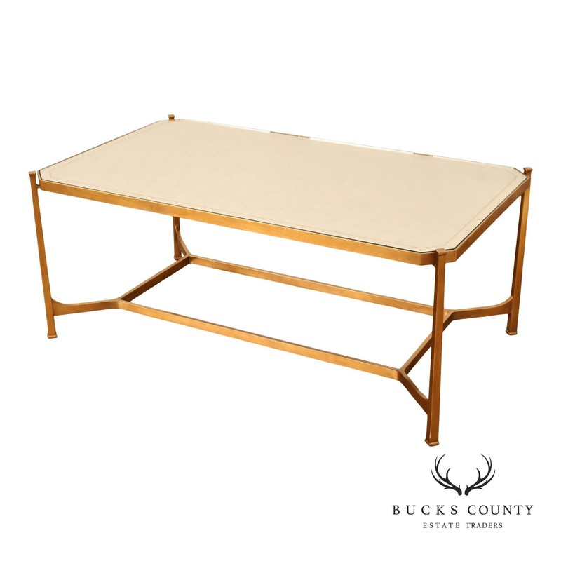 Jonathan Charles Luxe Gilded iron Eglomise Cocktail Table
