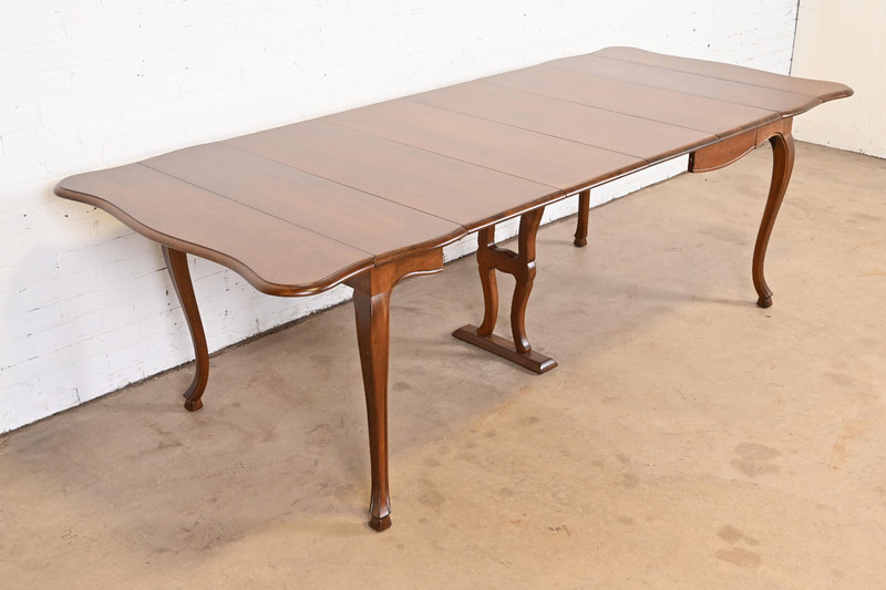 John Widdicomb French Provincial Solid Cherry Wood Extension Dining Table