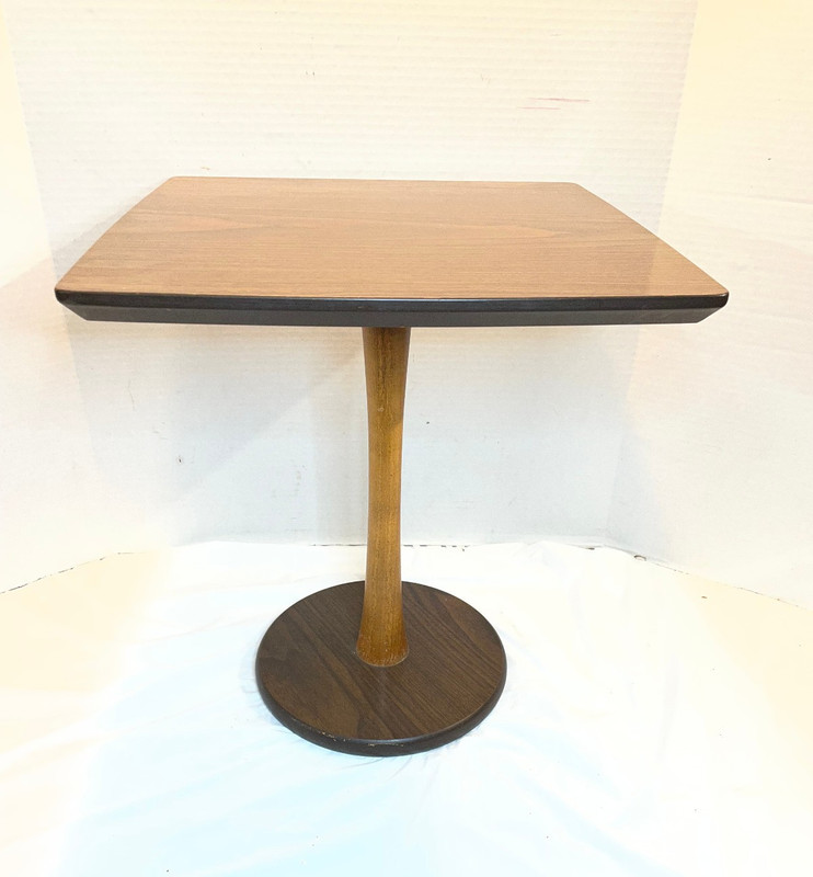 Vintage End Side Table Mid Century Modern Walnut Wood Laminate 17" Tall