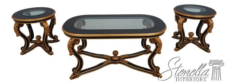 67664: Regency Style 3 Piece Coffee & Lamp Table Living Room Set