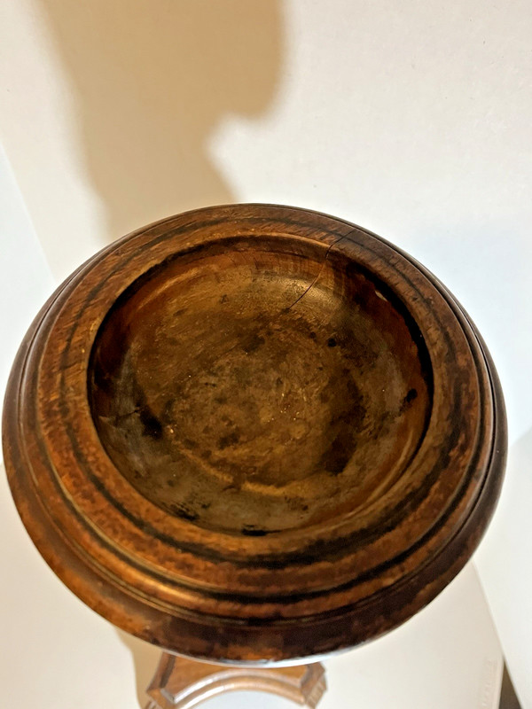 Art Nouveau Deco Figural Woman Wood Carved Pedestal Ashtray Smoking Plant Stand gallery