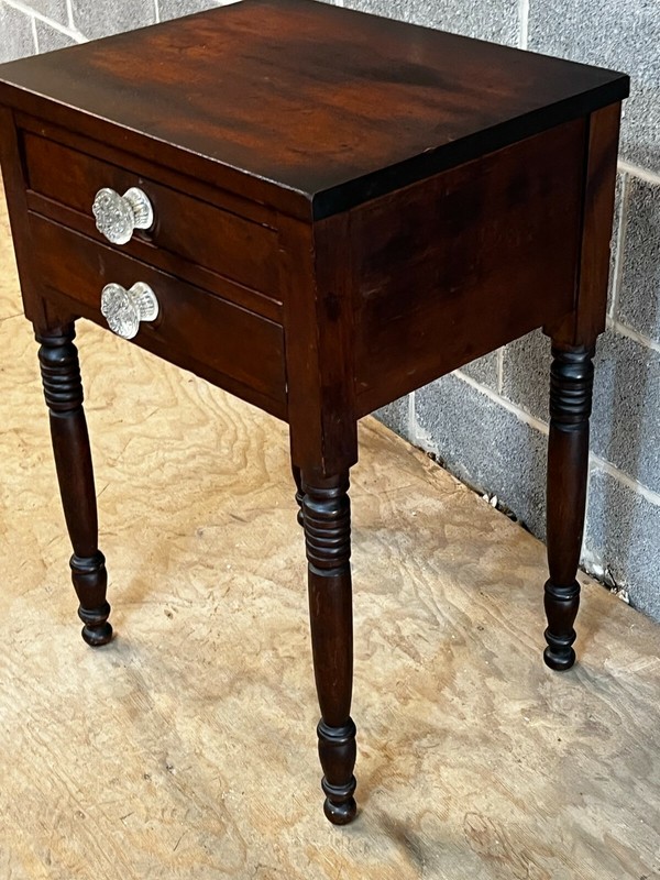 antique cherry table 2 drawer night stand end table work original gallery