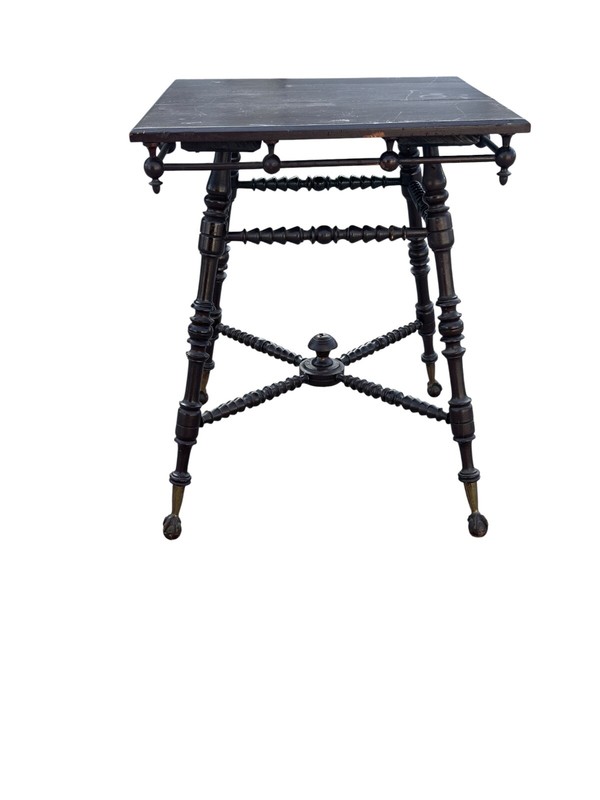 Antique Victorian Parlor table Ny claw foot 1890 Merklen stick ball gallery