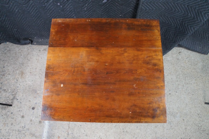 Antique Early American Cherry Three Drawer Silver Chest Side Table Stand 31" gallery