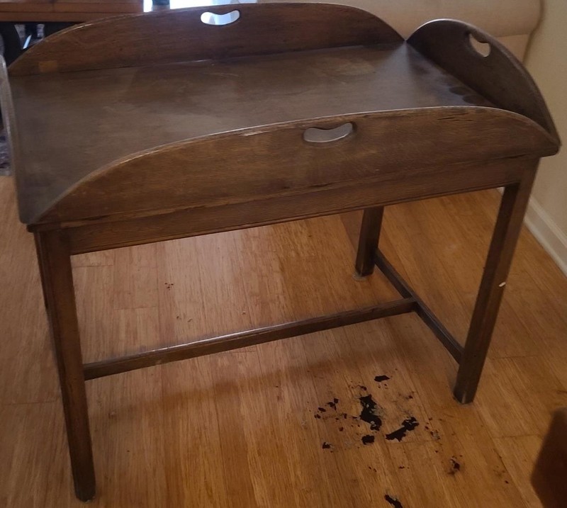 Antique Mahogany Butler’s Tray Table – Fixed Base – GDC – USEFUL and STYLISH gallery