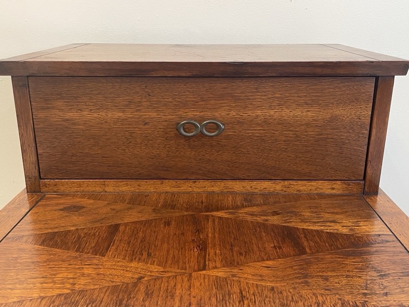 Lane Harlequin Mid Century Walnut Step End Table Nightstand Vintage 1960s Rare gallery