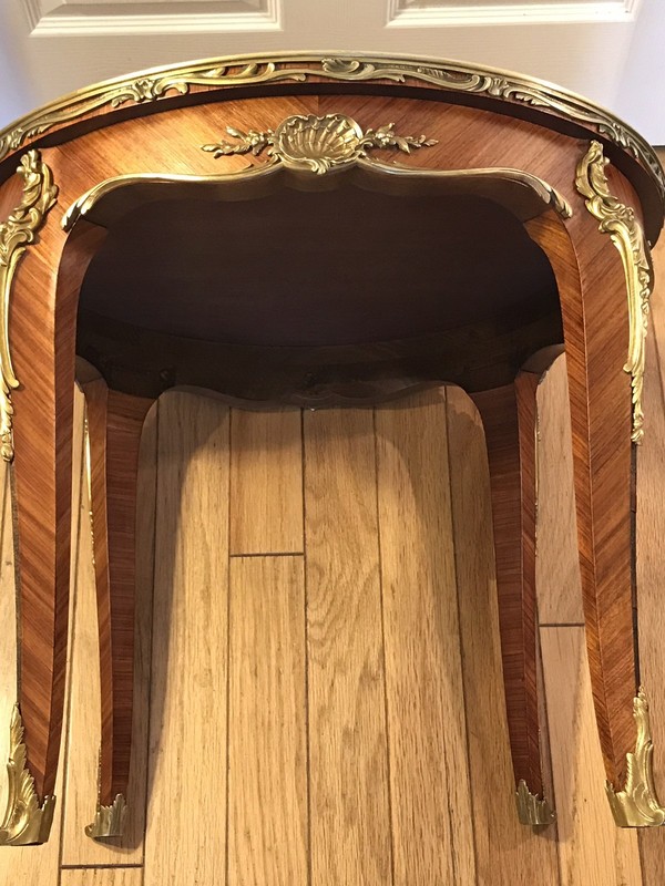 Signed Linke Gilt-bronze Mounted Kingwood, Satiné & Floral Marquetry Side Table gallery