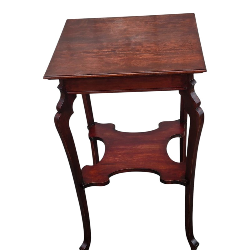 19th century solid cherry Edwardian Two Tier Occasional Table gallery