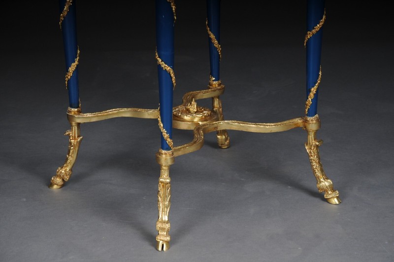Majestic Empire Side Table 20th Century/Gueridon Beech Wood, Blue Marble gallery