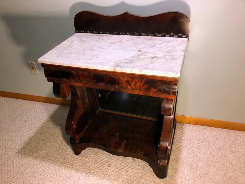 classical antique marble top console table (circa 1830-1850) gallery