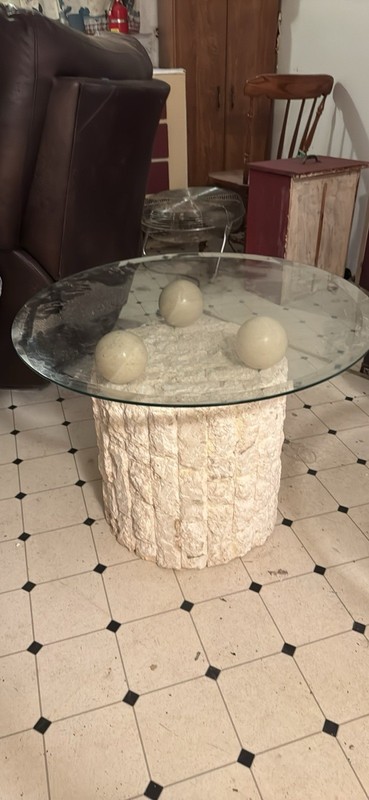 Magnussen Ponte Fossil Stone Coffe Tables