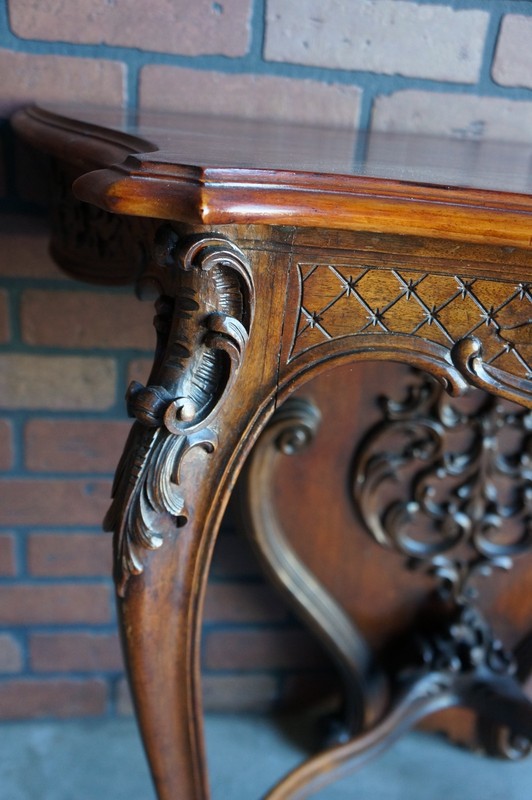 Antique French Louis XV Style Console Table ~ Carved French Hall Table gallery