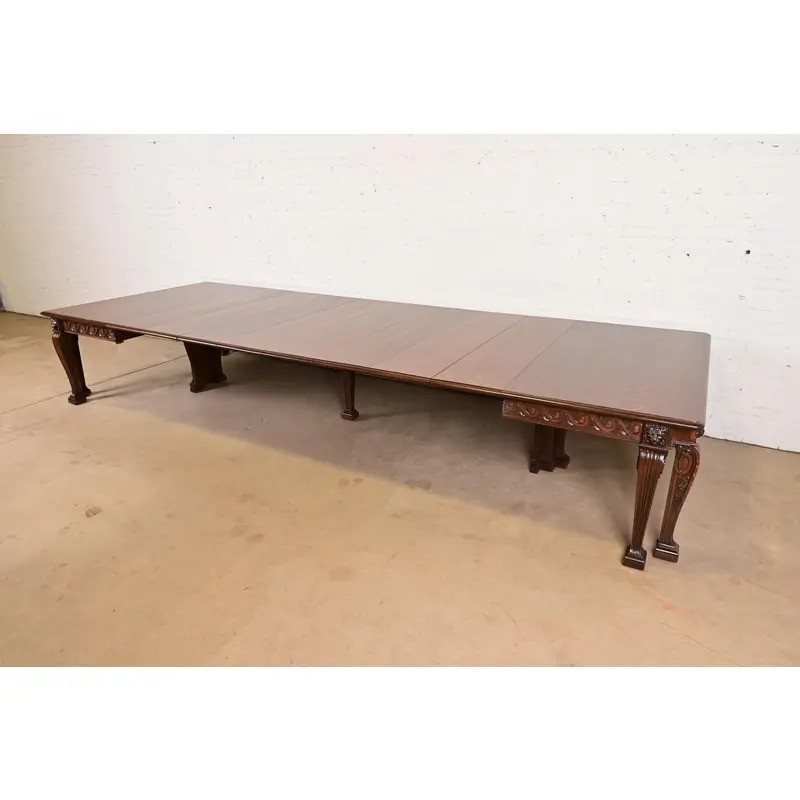 R. J. Horner Style Victorian Carved Oak Extension Dining Table, Newly Refinished gallery