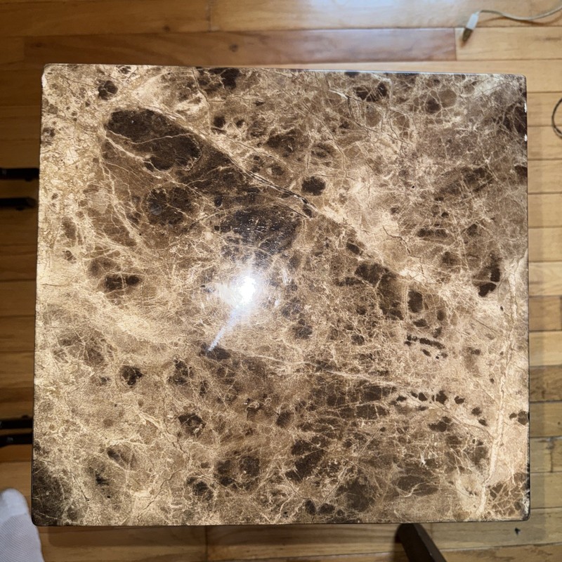 Hillsdale Monaco Set Of 3 Faux Marble Formica Nesting Stacking Tables gallery