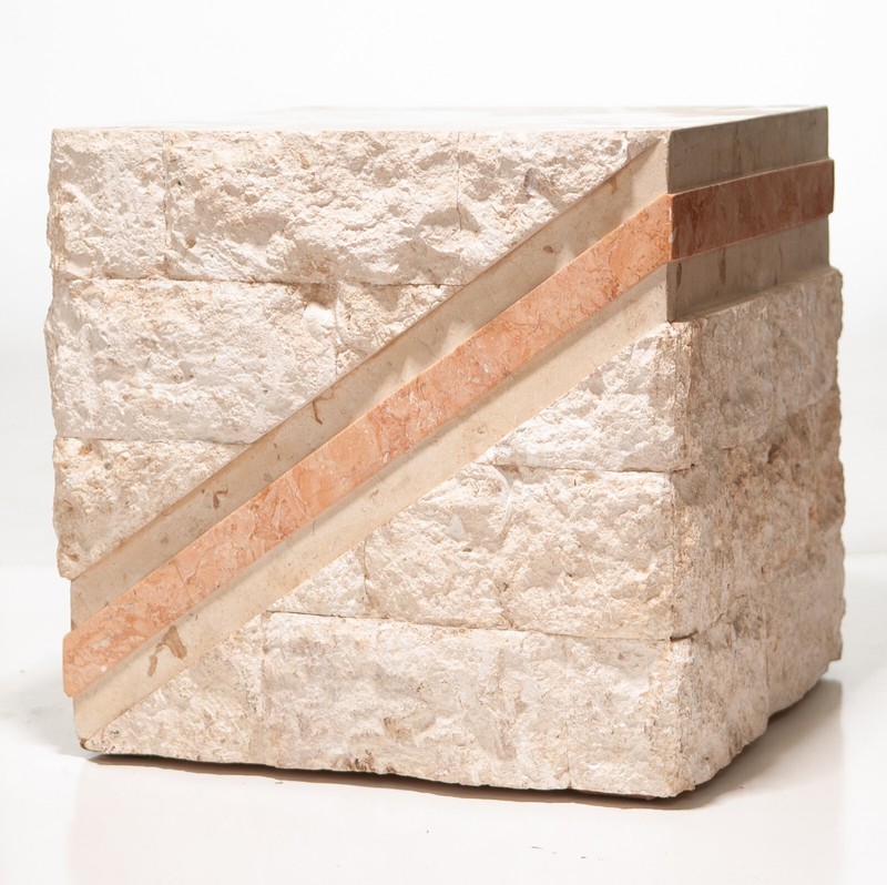 1980’s PostModern Tessellated Mactan Table Stone Magnussen Ponte plant Pink