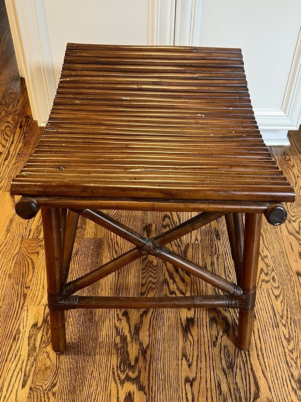 Vintage Pier One British Colonial Bamboo Dark Stained Bench gallery