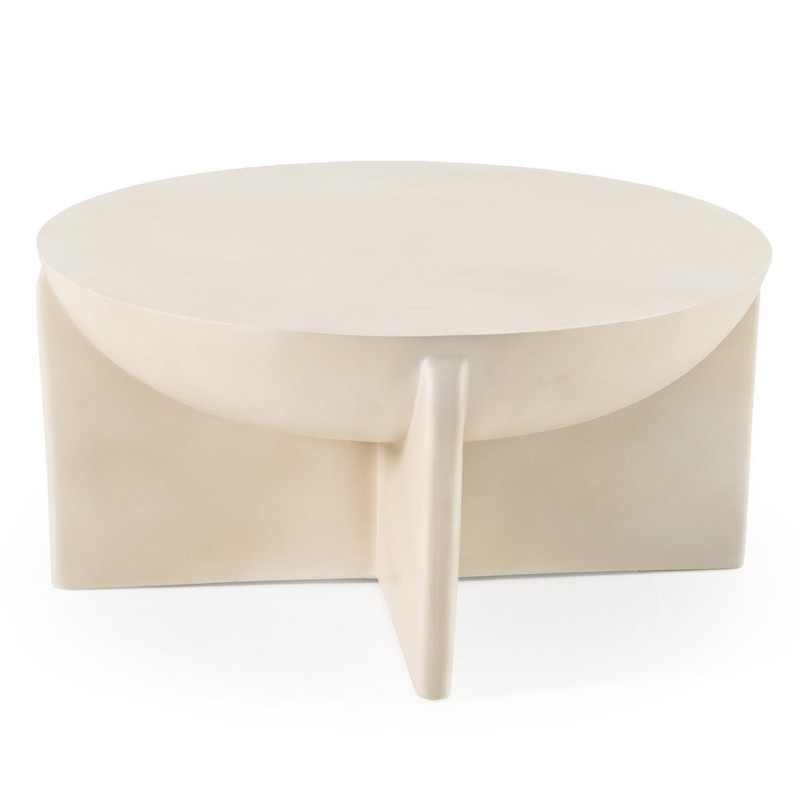 Elsa - Modern Oyster Concrete Round Coffee Table gallery