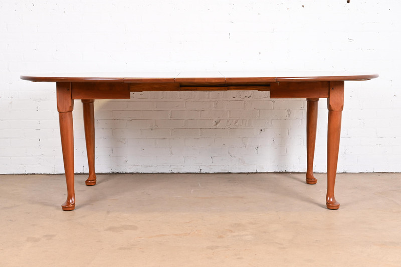Stickley American Colonial Solid Cherry Wood Extension Dining Table, Refinished gallery