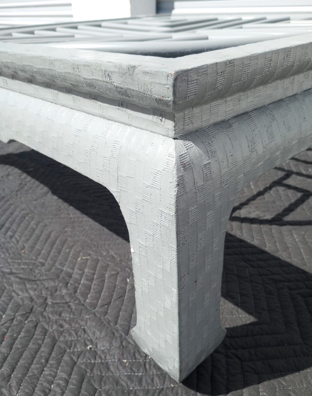 Mid Century Karl Springer Style Chineses Chippendale Wrapped Ming Coffee Table gallery