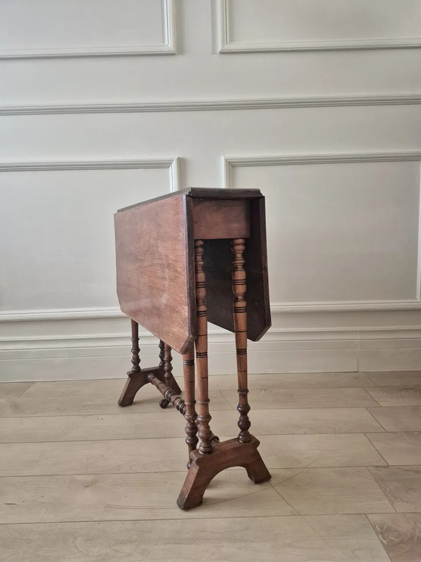 Antique Victorian Sutherland Table Solid Mahogany Drop Leaf English c.1870-1895 gallery