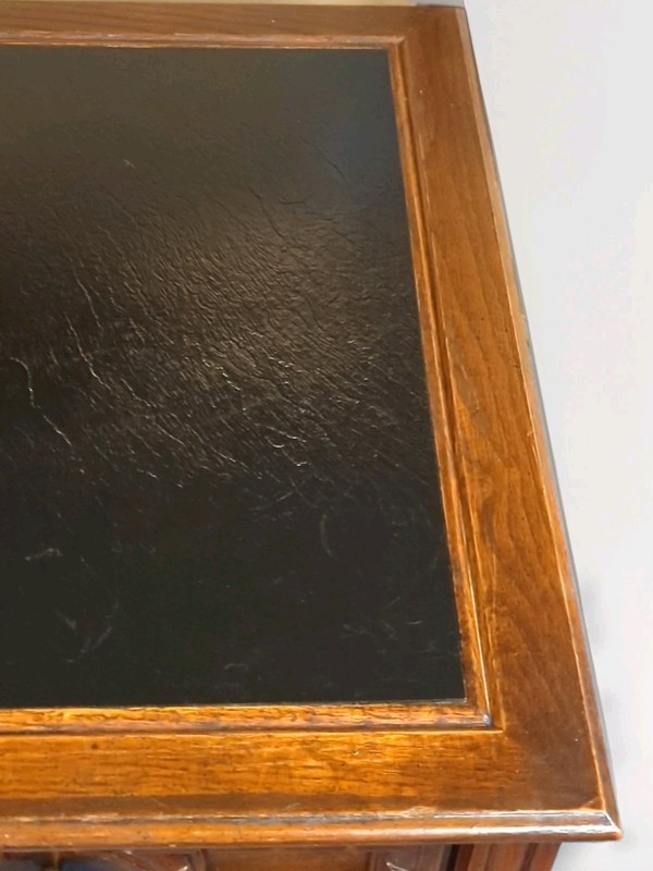MERSMAN END TABLE With Drawers MID CENTURY Vtg Embossed Plastic Wood Brutalist gallery