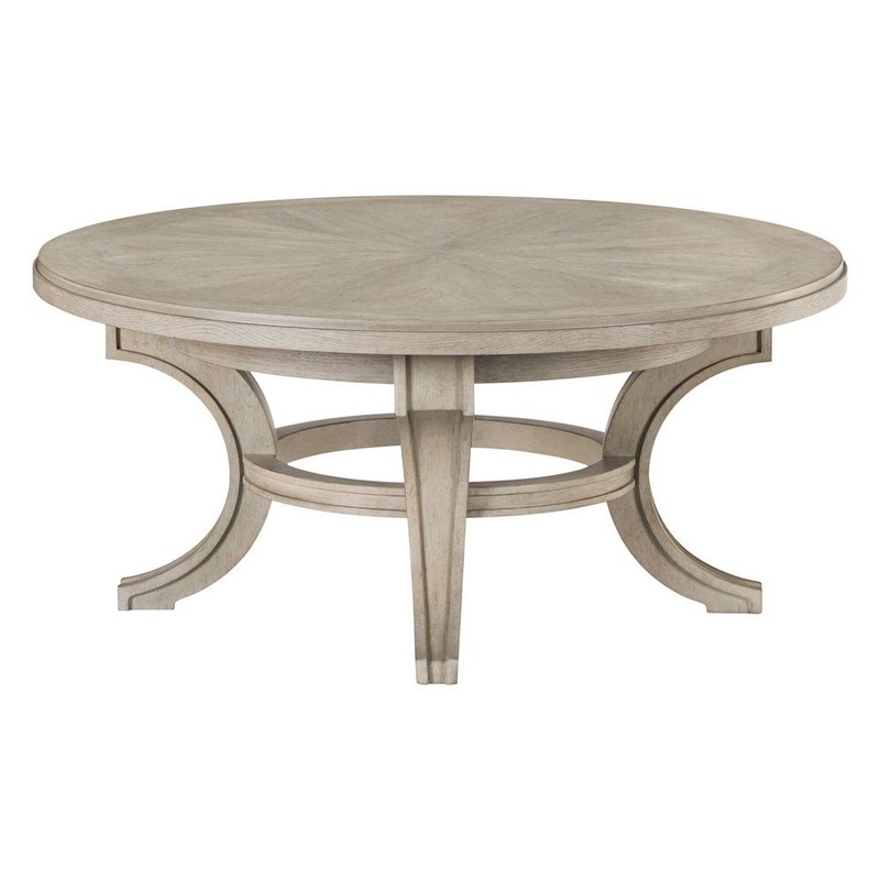 Round Cocktail Table for Living Room Traditional - Sanctuary White Oak Wood gallery