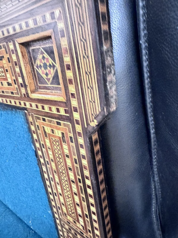 STUNNING SYRIAN DAMASCUS INLAID BACKGAMMON/CARD/ GAME TABLE, See Description. gallery
