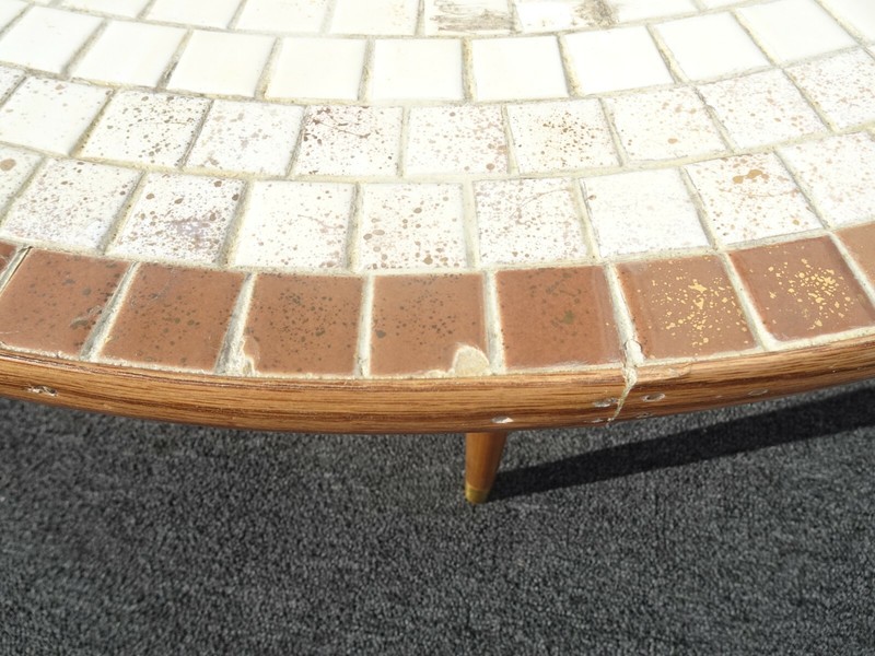 Vintage Mid Century Gordon and Jane Martz Mosaic Tiled Coffee Table Eagle Motif gallery