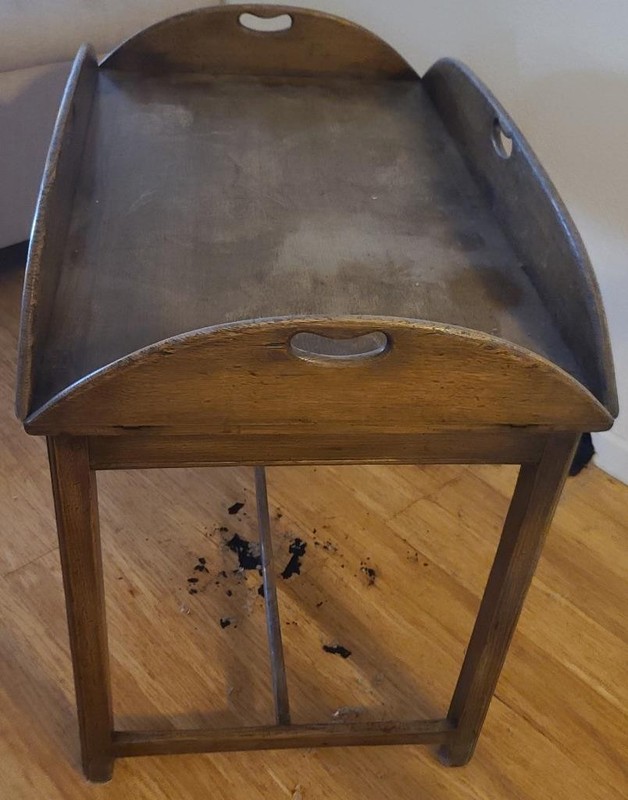Antique Mahogany Butler’s Tray Table – Fixed Base – GDC – USEFUL and STYLISH gallery