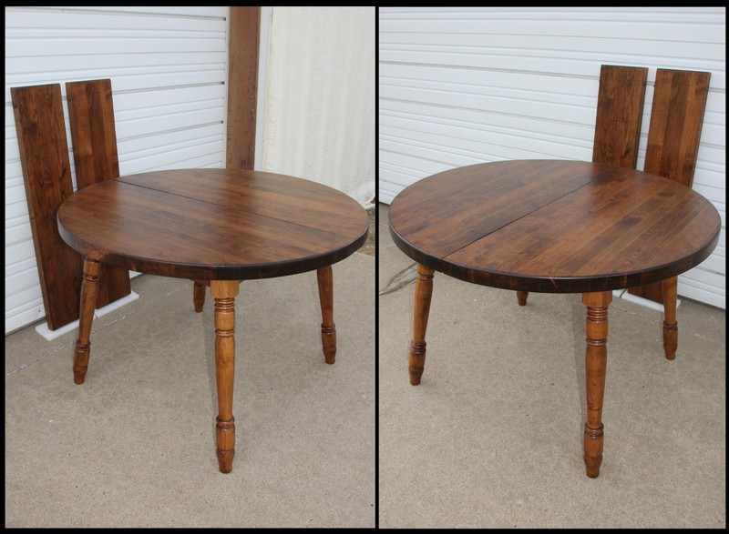 Vintage 44" Round Maple Dining Table w 2 Leaves-62" Wabash Slides 2" THICK TOP! gallery