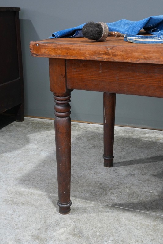 Antique Dining Room Table Farm Kitchen Island Library Vintage wood counter legs gallery