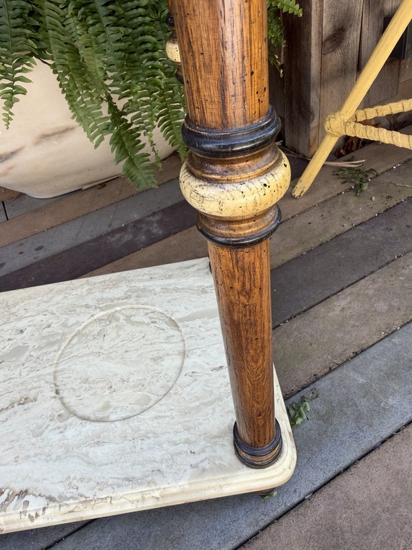 Marble Brass & Oak Umbrella Stand - Can Ship gallery