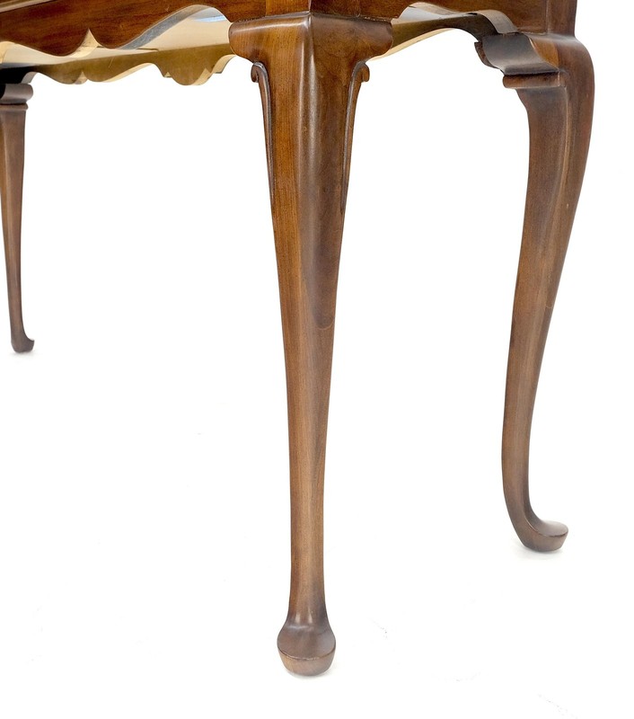 Solid Cherry Queen Ann Style Brass Drop Pulls Two Drawers Console Table MINT gallery