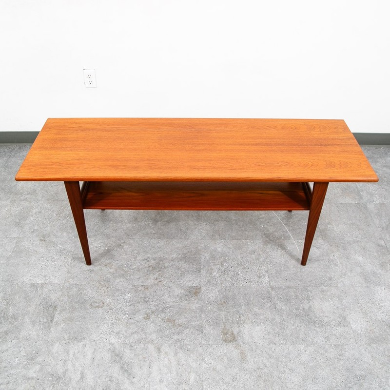 Mid Century Danish Modern Coffee Table Solid Teak Denmark Surfboard Rectangular gallery