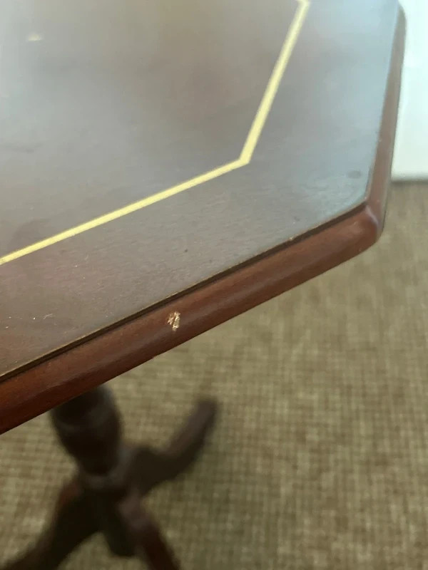 Vintage Mahogany Octagonal Wine Table Tripod Pedestal Side Table gallery