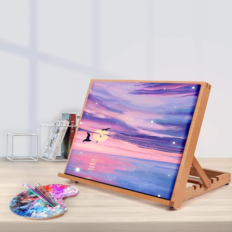 Lightweight Drawing Board Easel, 5 Adjustable Positions, Beech Wood Construction gallery