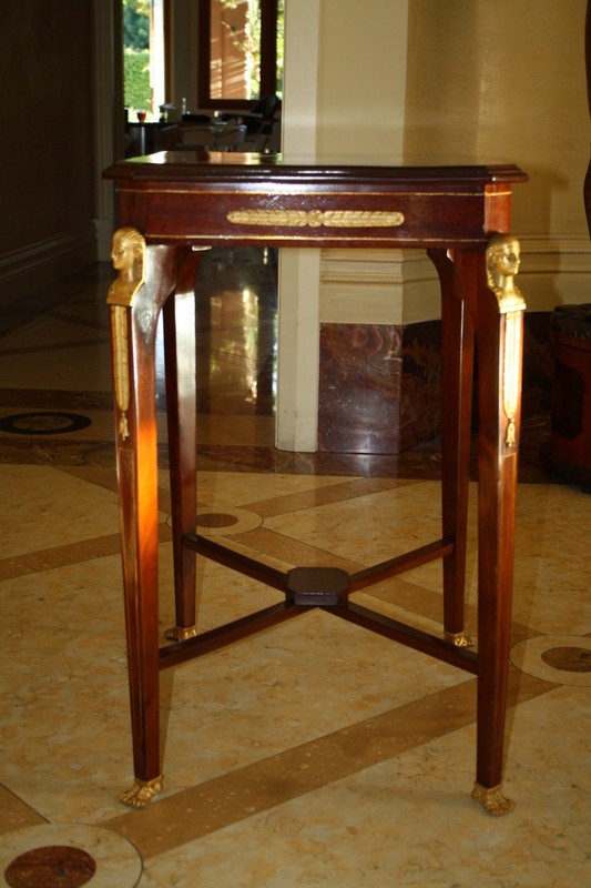 MAGNIFICENT 19C RUSSIAN NEO CLASSICAL BRONZE MOUNTED MAHOGANY TABLE 'MUST SEE' gallery