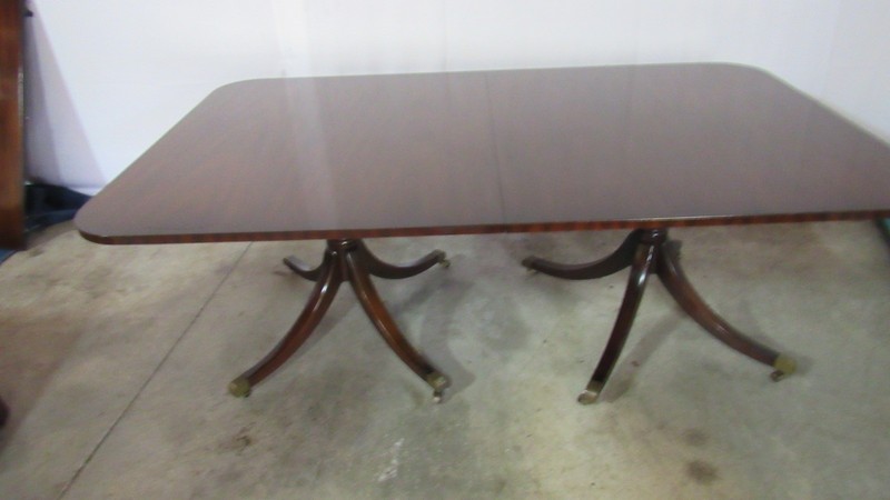 Kittinger Dining Room Table Mahogany Double Pedestal