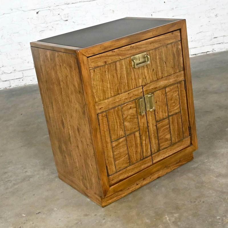 Vintage Drexel Weatherwood Collection Campaign Style End Table Cabinet or Chest gallery