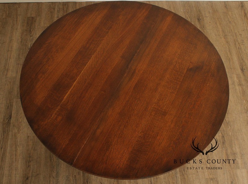 Stickley Mission Collection Oak Round Pedestal Dining Table gallery