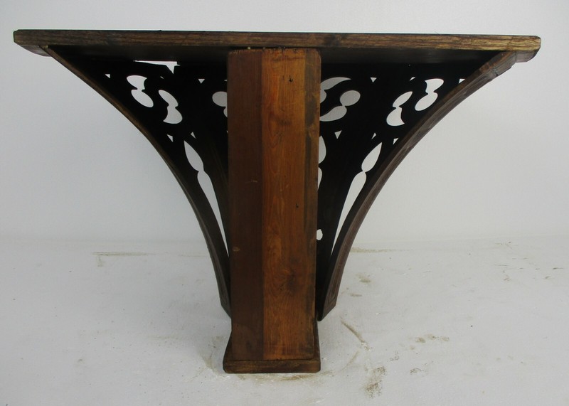 Antique Large Gothic Hand Carved French Oak Wall Hall Console table Stunning gallery