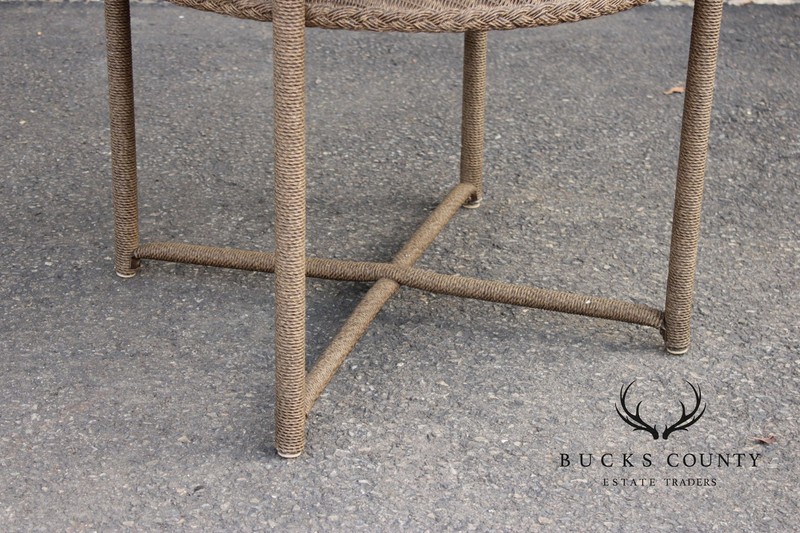 Lloyd Loom Round Glass Top Wicker Patio Table gallery