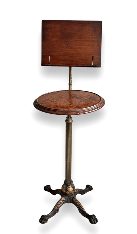 19th Century Accent Table Reading Stand Cast Iron and Mahogany gallery