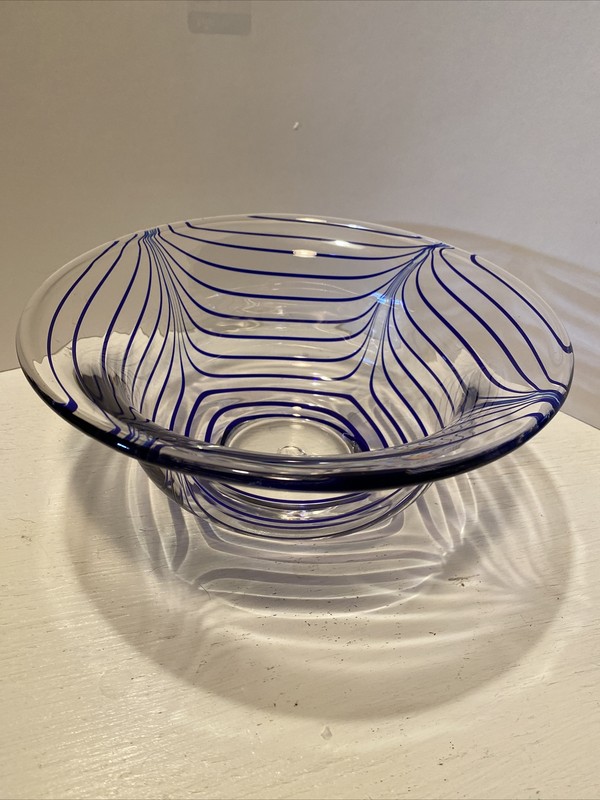 Art Glass Hand Blown Blue and Clear Glass Bowl Metropolitan Museum Of Art