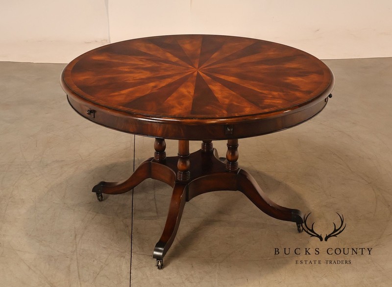 Theodore Alexander Regency Style Flame Mahogany Round Expanding Dining Table gallery