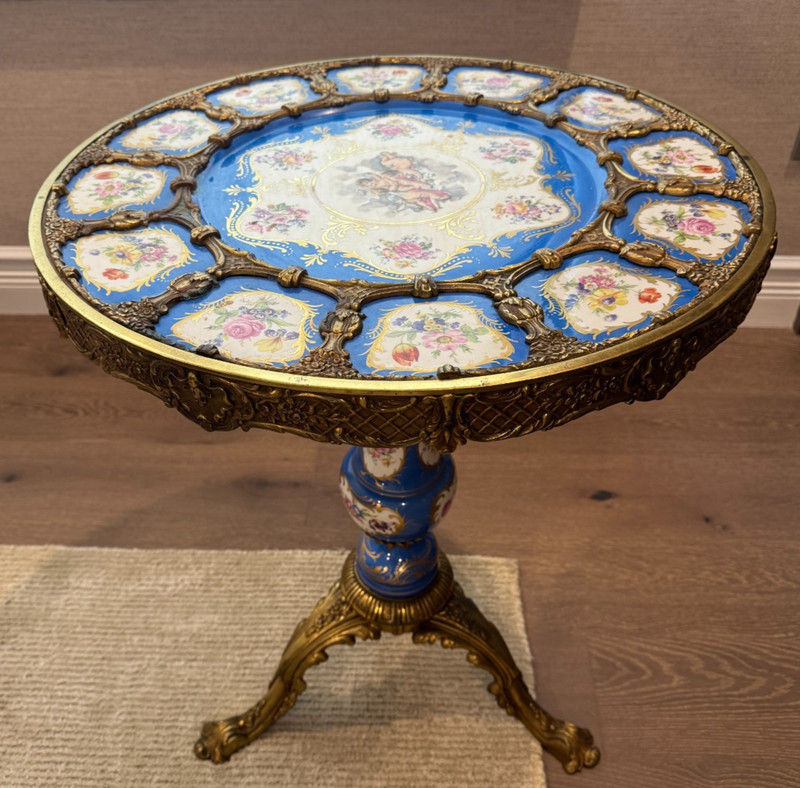 Sevres French 19th Century Guéridon Table Porcelain & Gilt Bronze